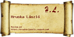 Hruska László névjegykártya